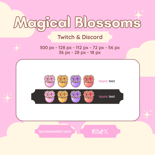 Magical Blossoms ✨🌸 Badge Pack for Twitch & Discord