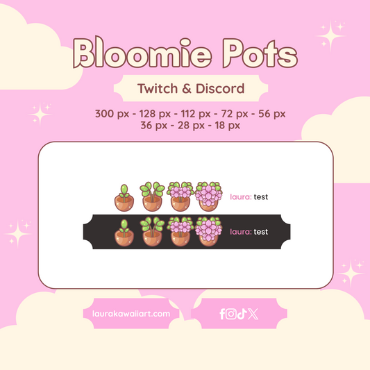 Bloomie Pots 🪴✨ - Badge Pack for Twitch & Discord