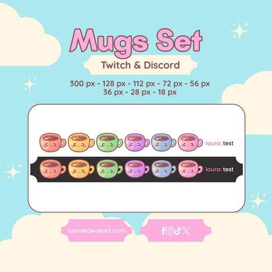 Mugs Set ✨💖 Badge Pack for Twitch & Discord