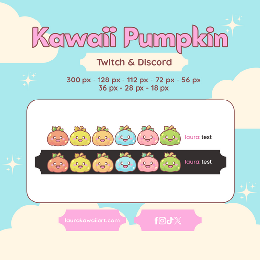 Kawaii Pumpkin 🎃✨- Badge Pack for Twitch & Discord
