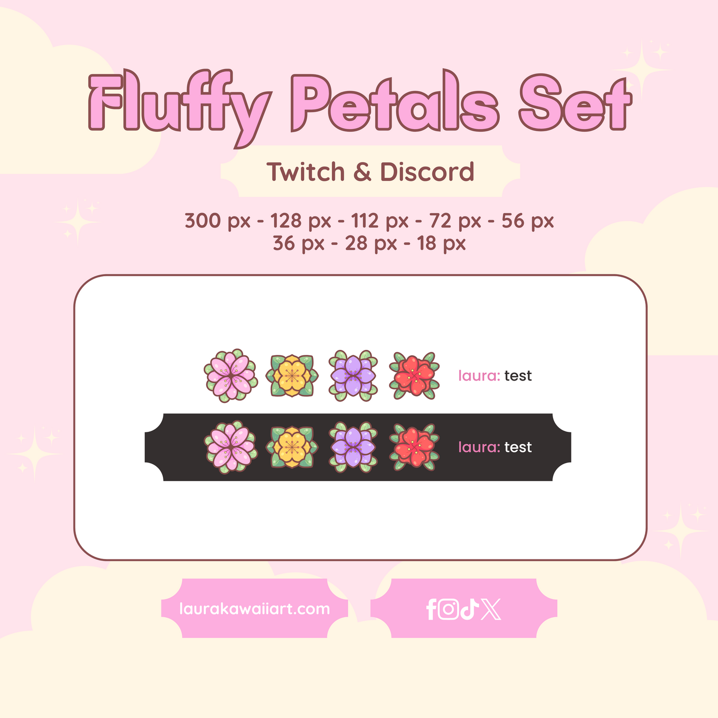Fluffy Petals Set ✨💖 Badge Pack for Twitch & Discord