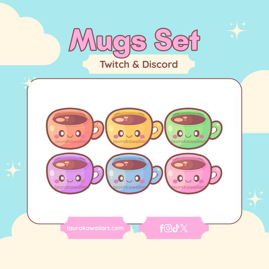 Mugs Set ✨💖 Badge Pack for Twitch & Discord