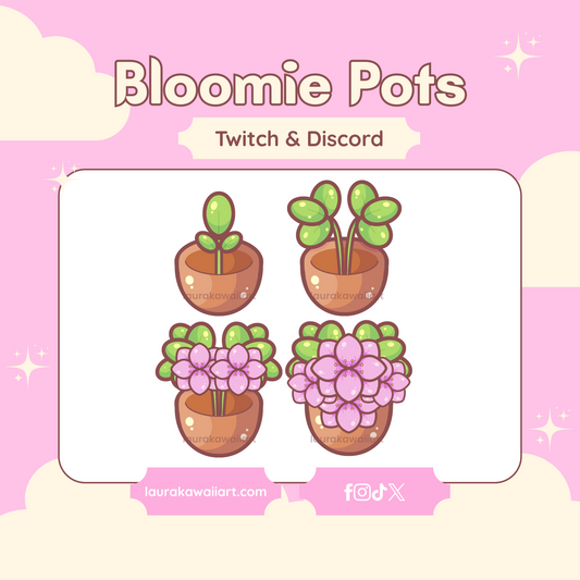 Bloomie Pots 🪴✨ - Badge Pack for Twitch & Discord