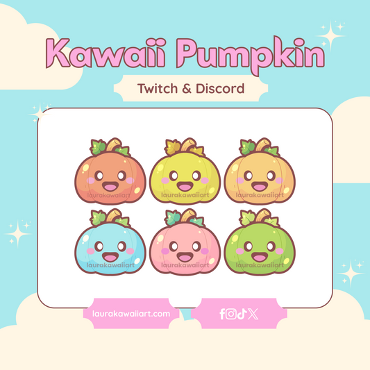 Kawaii Pumpkin 🎃✨- Badge Pack for Twitch & Discord