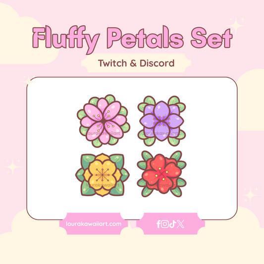 Fluffy Petals Set ✨💖 Badge Pack for Twitch & Discord