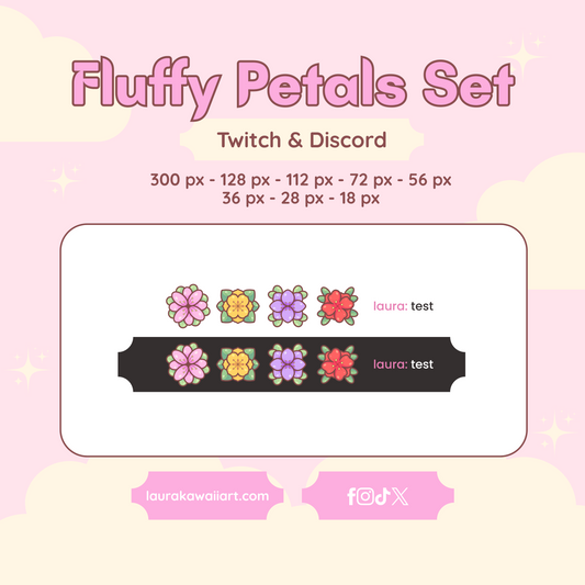 Fluffy Petals Set ✨💖 Badge Pack for Twitch & Discord