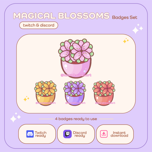 Magical Blossom ✨🌸 Pack de Badges para Twitch y Discord
